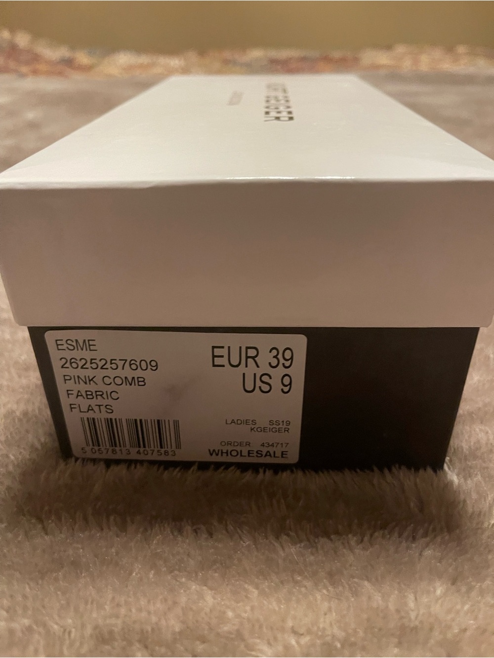 Kurt Geiger London Esme Pink Comb Tweed Flats – Size 9 – New in Box